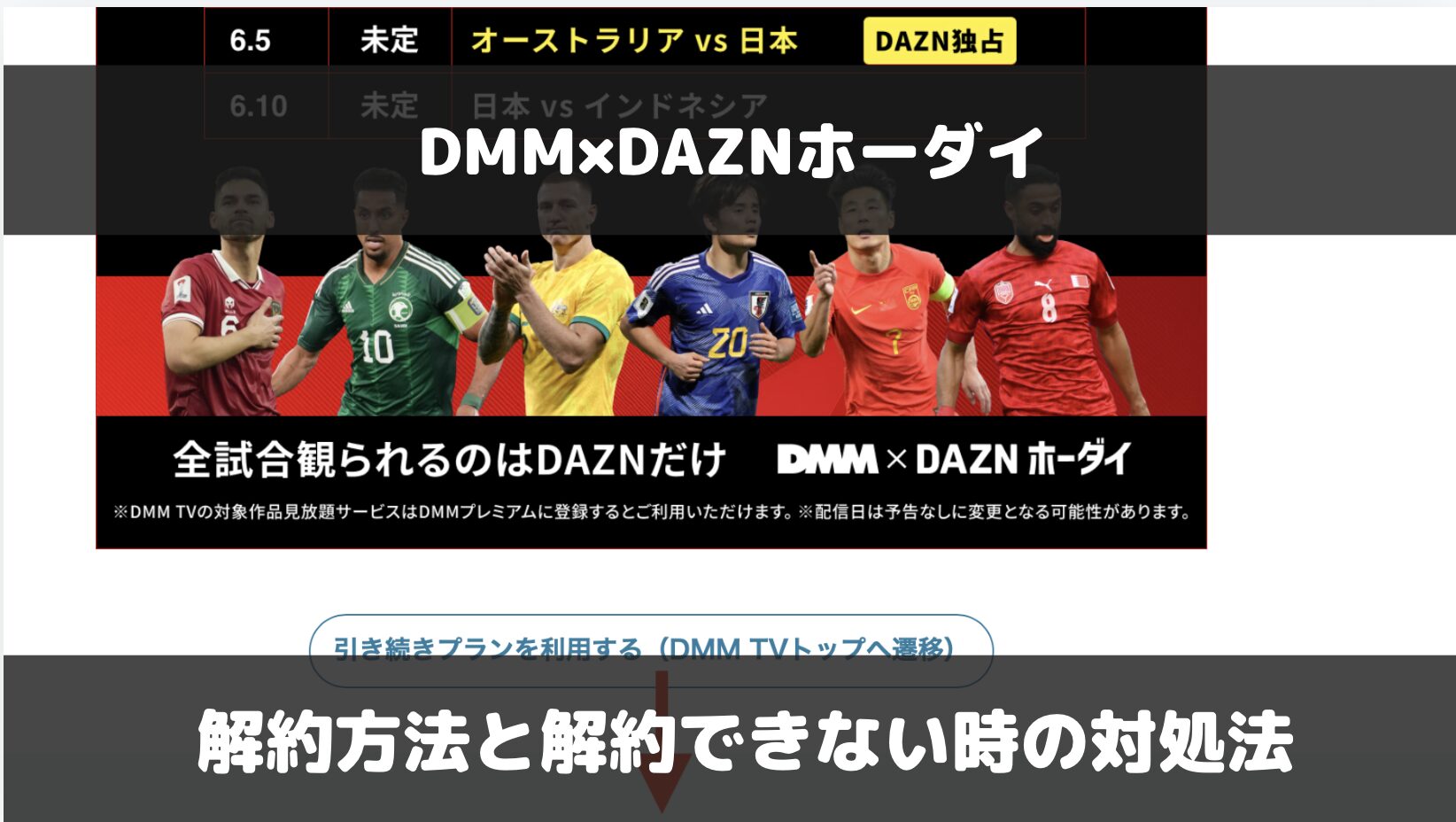 DMM×DAZNホーダイの解約方法と解約タイミングなど疑問点について解説